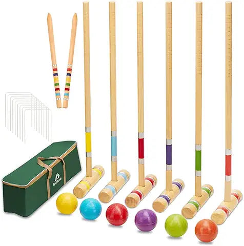 APUDARMIS 26 Inch Six Player Croquet Set