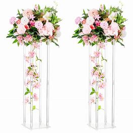 NUPTIO Large Acrylic Flower Stand: 2Pcs