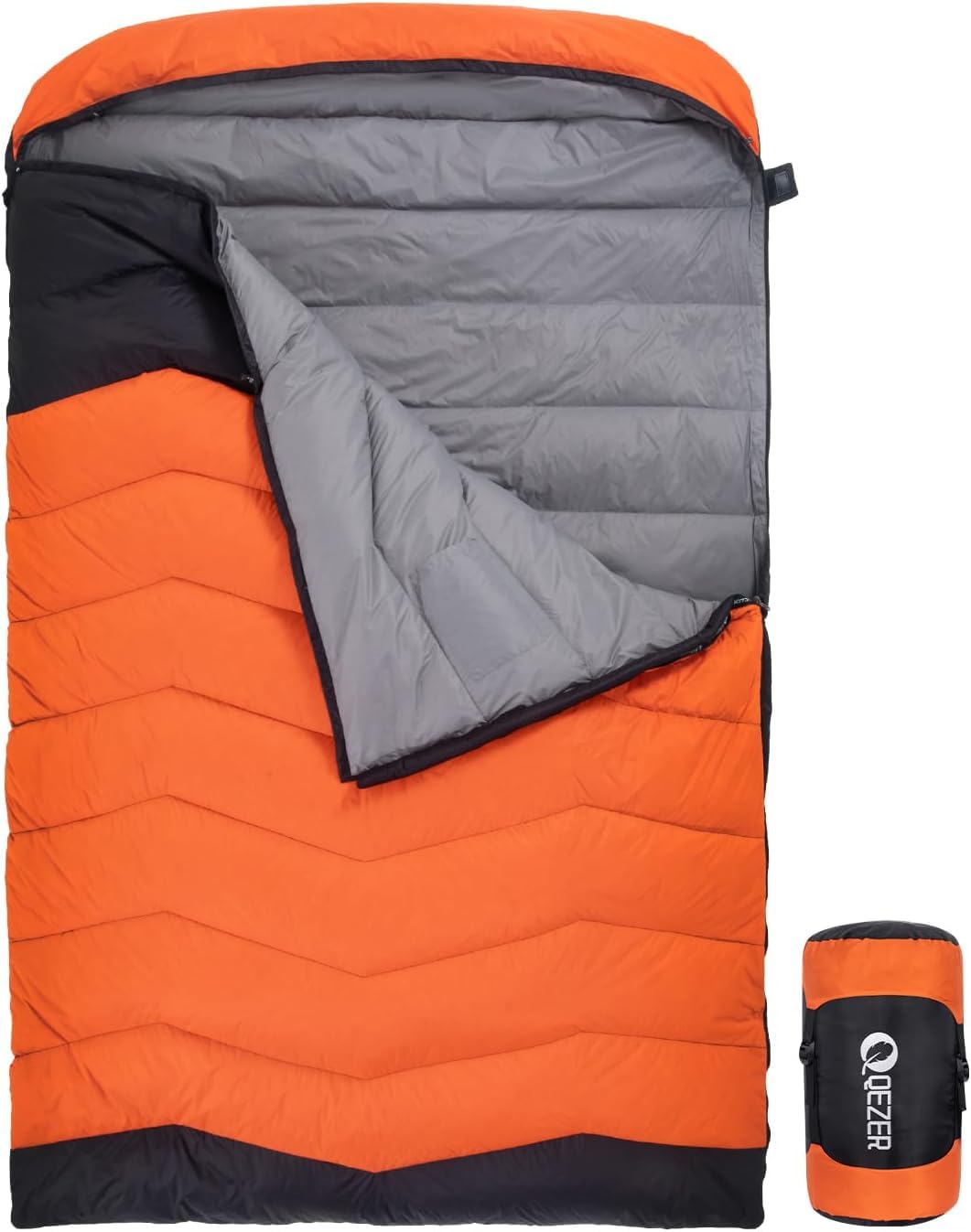 QEZER Down Sleeping Bag for 2 person