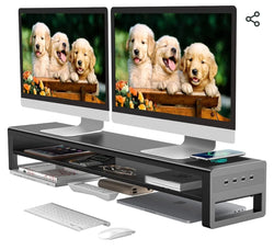 VAYDEER 2 tier dual monitor stand